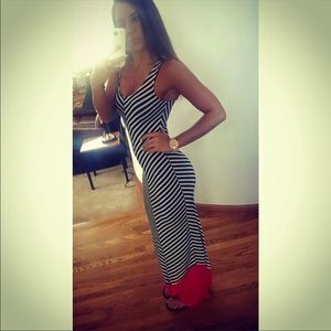 Mon Ami striped maxi dress